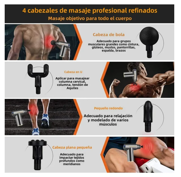 Pistola Masajeadora 4 en 1