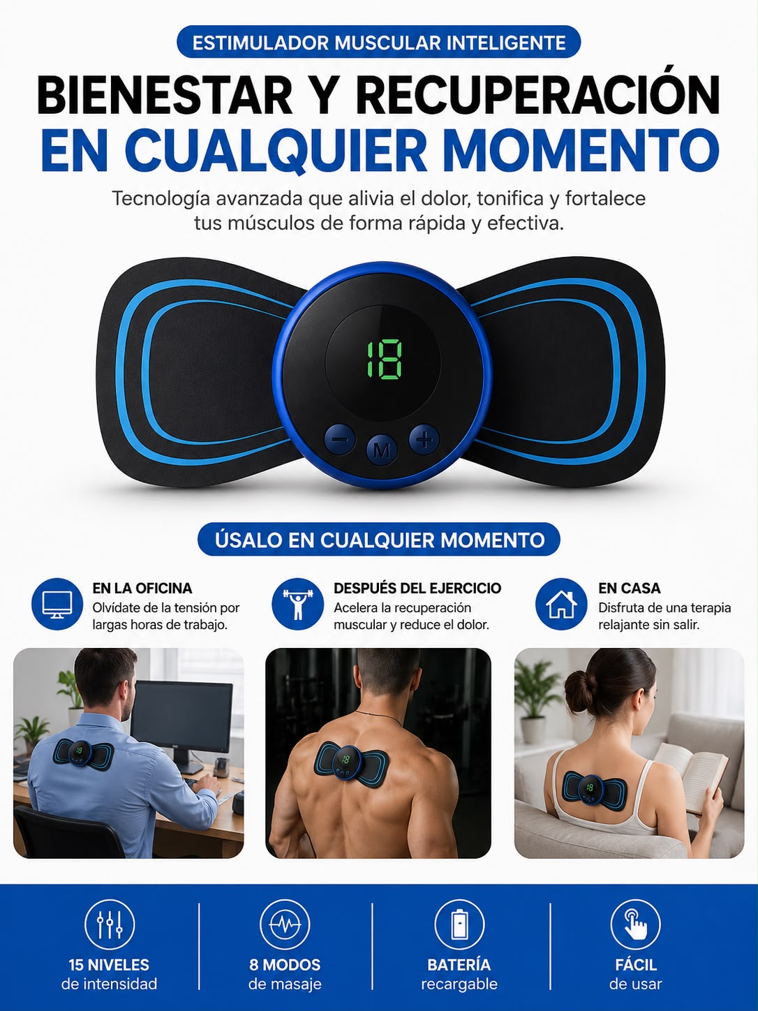 Combo Masajeador Mariposa + Masajeador Tapete Electrodos