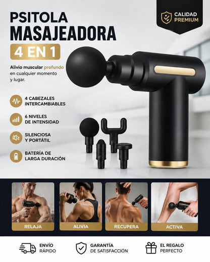 Pistola Masajeadora 4 en 1